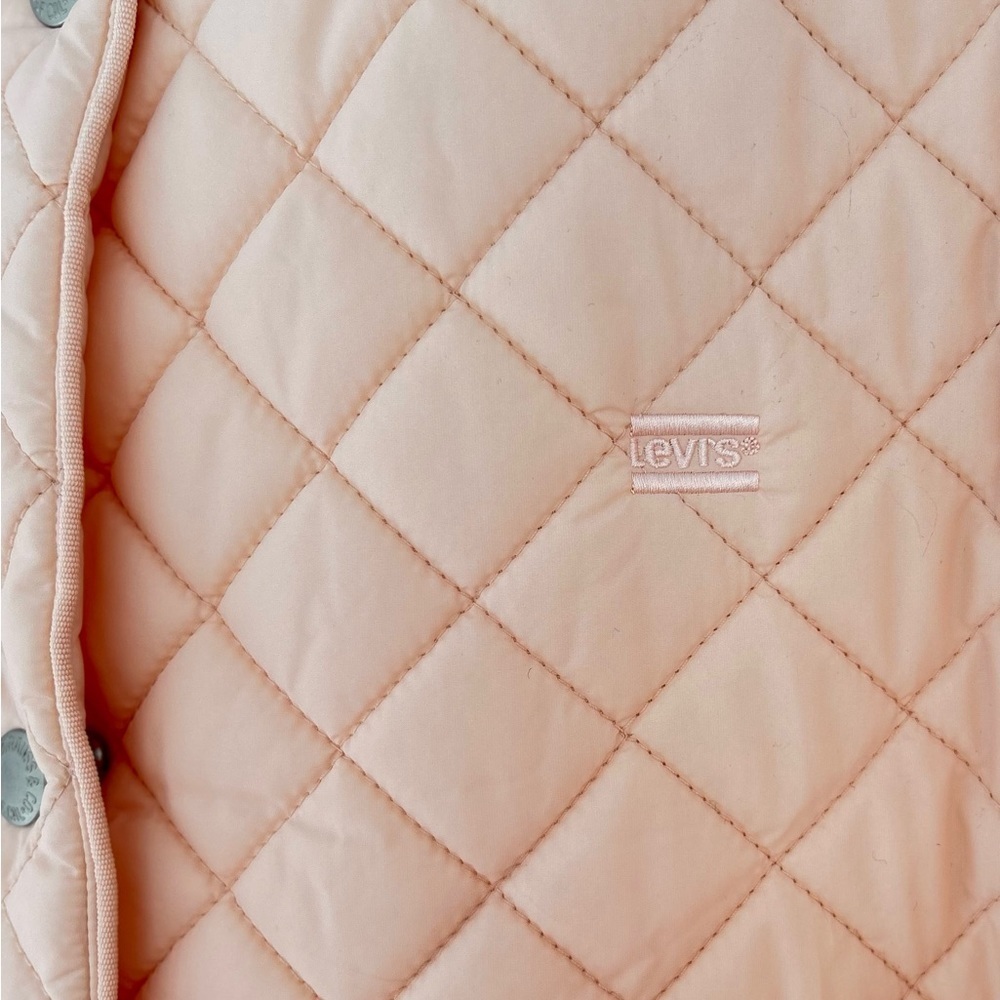 Levi’s Bomber Diamond Quilted Jacket Peach/Pink Size 4X Sherpa Faux Fur NEW - Picture 4 of 10